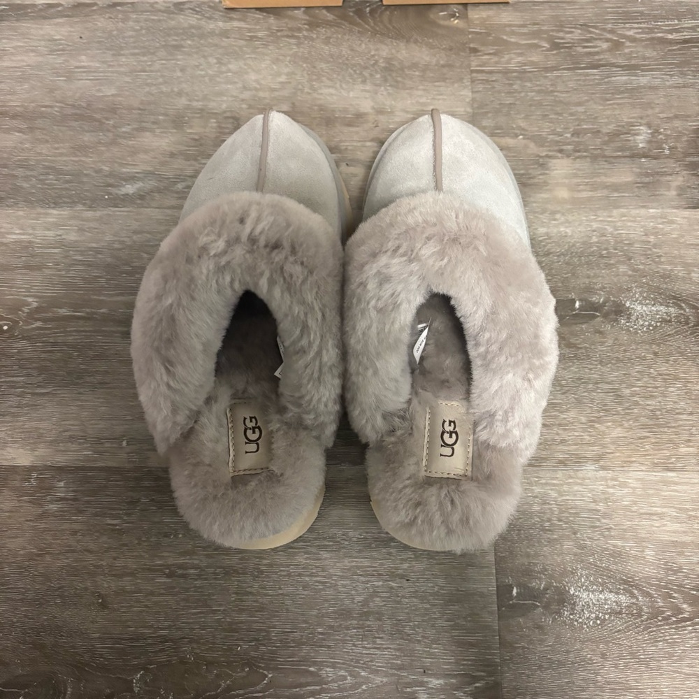 UGG | Disquette Cozy Fur Lines Slippers In Campfire Grey NEW - Picture 7 of 12